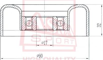 ASVA FDBP-004 - Ролик натяжителя, клиновой ремень autospares.lv