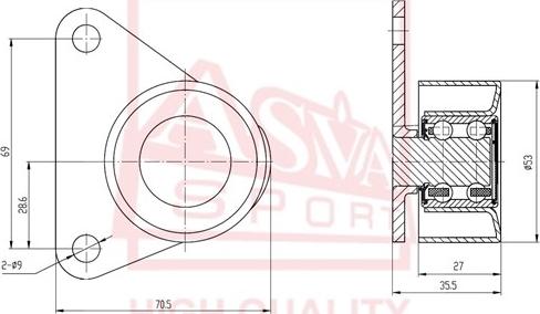 ASVA FDBP-016 - Ролик натяжителя, клиновой ремень autospares.lv