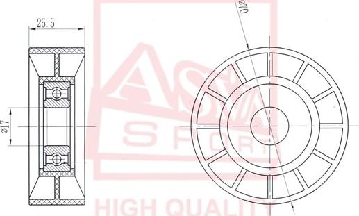 ASVA FDBP-011 - Ролик натяжителя, клиновой ремень autospares.lv