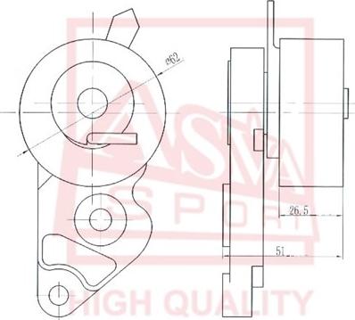 ASVA FDBT-002 - Натяжитель, поликлиновый ремень autospares.lv