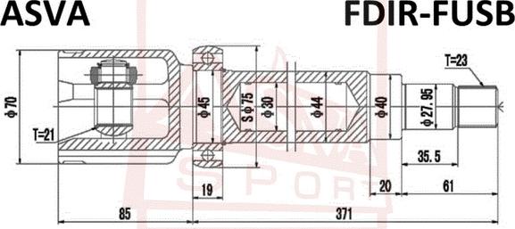 ASVA FDIR-FUSB - Шарнирный комплект, ШРУС, приводной вал autospares.lv