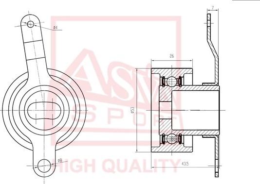 ASVA HNBP-005 - Ролик натяжителя, клиновой ремень autospares.lv