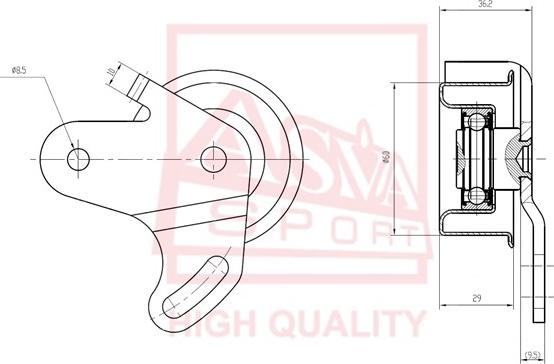 ASVA HYBP-003 - Ролик натяжителя, клиновой ремень autospares.lv