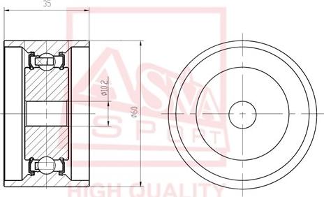 ASVA HYBP-022 - Ролик натяжителя, клиновой ремень autospares.lv