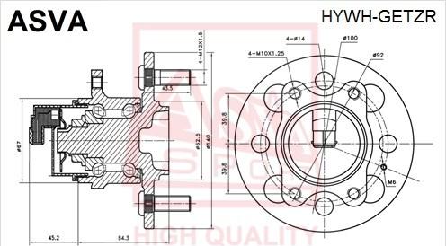 ASVA HYWH-GETZR - Ступица колеса, поворотный кулак autospares.lv