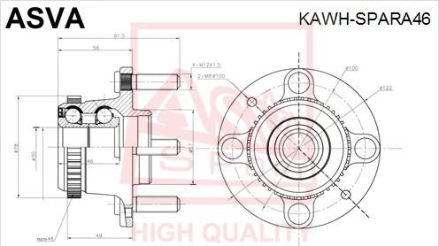 ASVA KAWH-SPARA46 - Ступица колеса, поворотный кулак autospares.lv