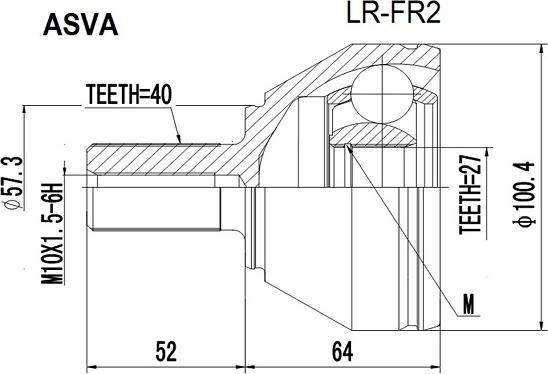 ASVA LR-FR2 - Шарнирный комплект, ШРУС, приводной вал autospares.lv