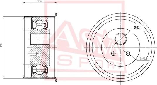 ASVA MTBP-007 - Ролик натяжителя, клиновой ремень autospares.lv