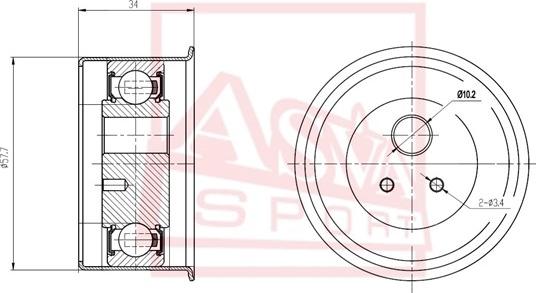 ASVA MTBP-011 - Ролик натяжителя, клиновой ремень autospares.lv