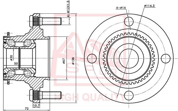 ASVA MTWH-CSA43R - Ступица колеса, поворотный кулак autospares.lv