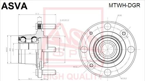 ASVA MTWH-DGR - Ступица колеса, поворотный кулак autospares.lv