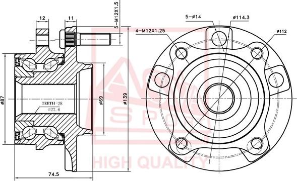 ASVA MTWH-NA4MF - Ступица колеса, поворотный кулак autospares.lv