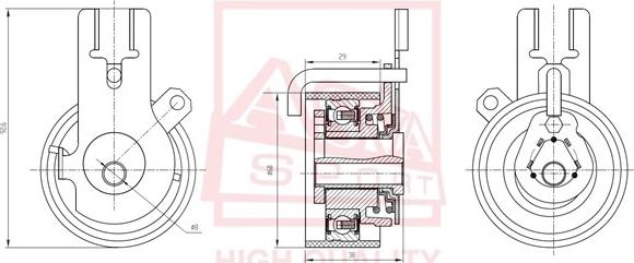 ASVA MZBP-003 - Ролик натяжителя, клиновой ремень autospares.lv