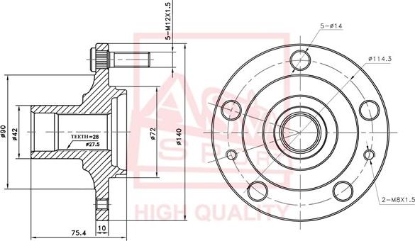 ASVA MZWH-6F - Ступица колеса, поворотный кулак autospares.lv