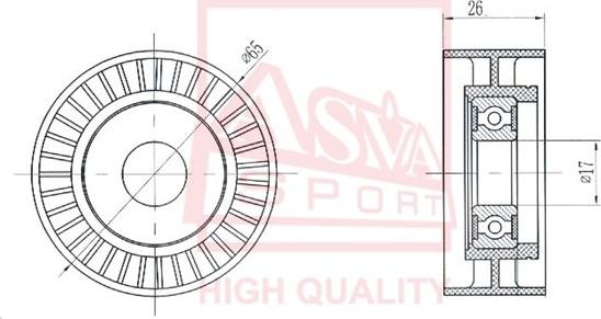 ASVA NSBP-010 - Ролик натяжителя, клиновой ремень autospares.lv