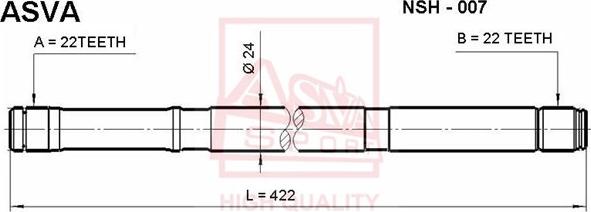 ASVA NSH-007 - Приводной вал autospares.lv