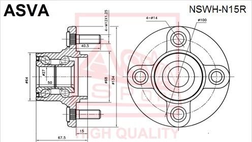 ASVA NSWH-N15R - Ступица колеса, поворотный кулак autospares.lv