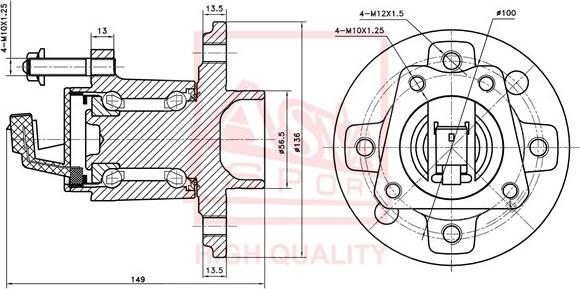 ASVA OPWH-AH4R - Ступица колеса, поворотный кулак autospares.lv