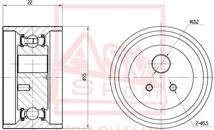 ASVA RNBP-004 - Ролик натяжителя, клиновой ремень autospares.lv