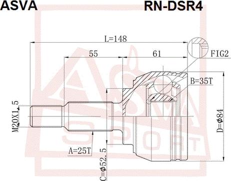 ASVA RN-DSR4 - Шарнирный комплект, ШРУС, приводной вал autospares.lv