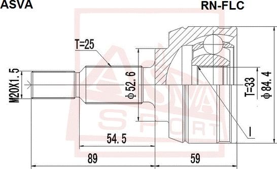 ASVA RN-FLC - Шарнирный комплект, ШРУС, приводной вал autospares.lv