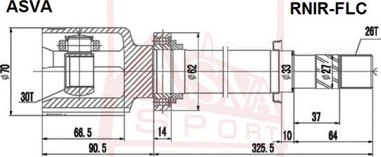 ASVA RNIR-FLC - Шарнирный комплект, ШРУС, приводной вал autospares.lv