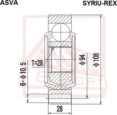 ASVA SYRIU-REX - Шарнирный комплект, ШРУС, приводной вал autospares.lv