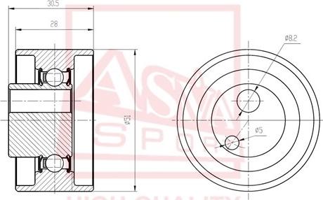 ASVA SZBP-006 - Ролик натяжителя, клиновой ремень autospares.lv