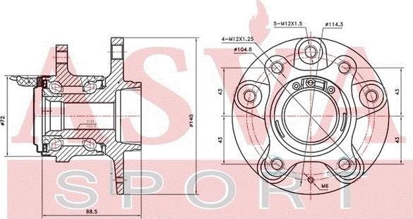 ASVA SZWH-SX4CR - Ступица колеса, поворотный кулак autospares.lv