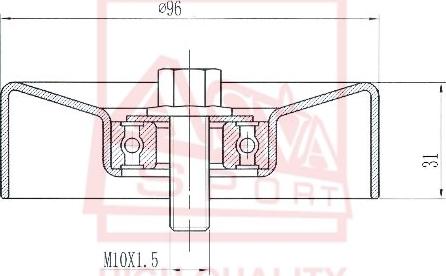 ASVA TYBP-050 - Ролик натяжителя, клиновой ремень autospares.lv