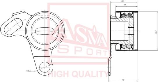 ASVA TYBP-001 - Ролик натяжителя, клиновой ремень autospares.lv