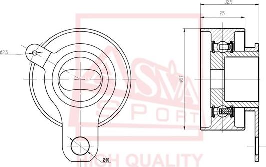 ASVA TYBP-002 - Ролик натяжителя, клиновой ремень autospares.lv