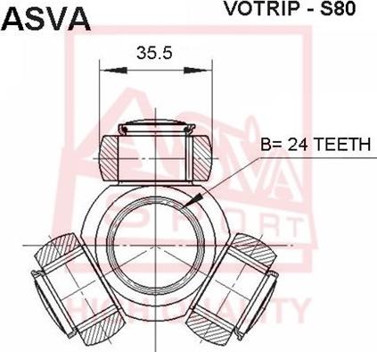 ASVA VOTRIP-S80 - Шарнирный комплект, ШРУС, приводной вал autospares.lv