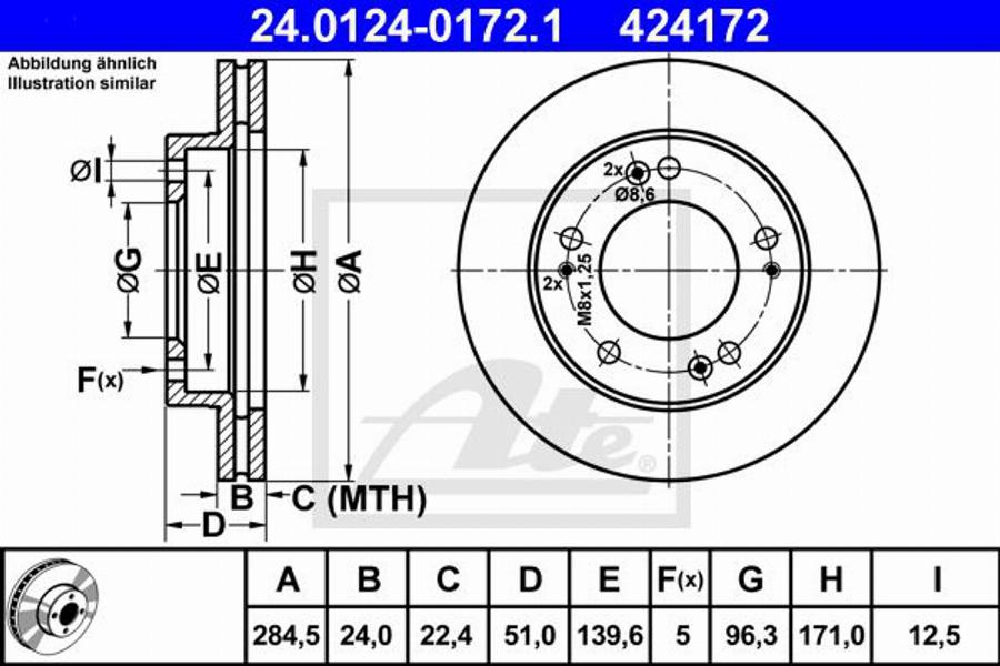 ATE 424172 - Тормозной диск autospares.lv