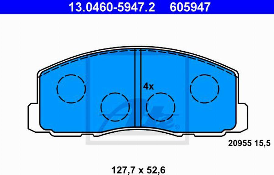 ATE 605947 - Тормозные колодки, дисковые, комплект autospares.lv