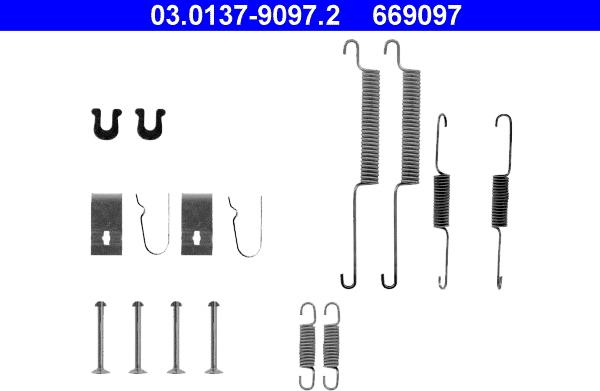 ATE 03.0137-9097.2 - Комплектующие, барабанный тормозной механизм autospares.lv