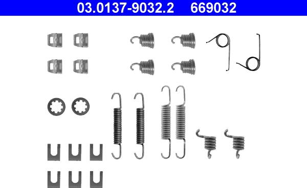 ATE 03.0137-9032.2 - Комплектующие, барабанный тормозной механизм autospares.lv