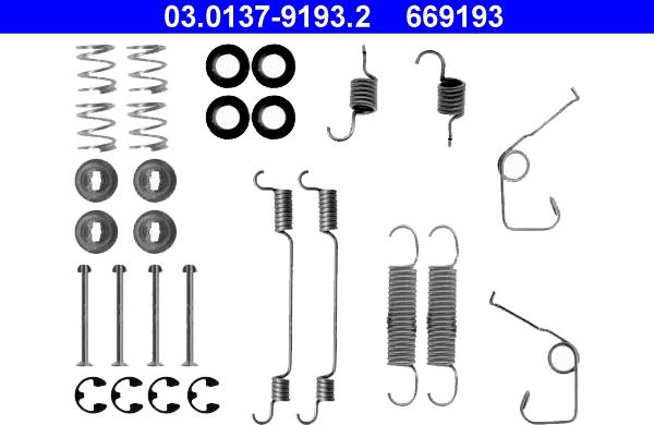 ATE 03.0137-9193.2 - Комплектующие, барабанный тормозной механизм autospares.lv