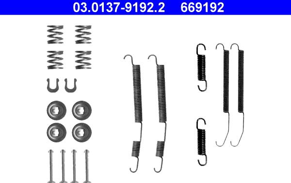 ATE 03.0137-9192.2 - Комплектующие, барабанный тормозной механизм autospares.lv