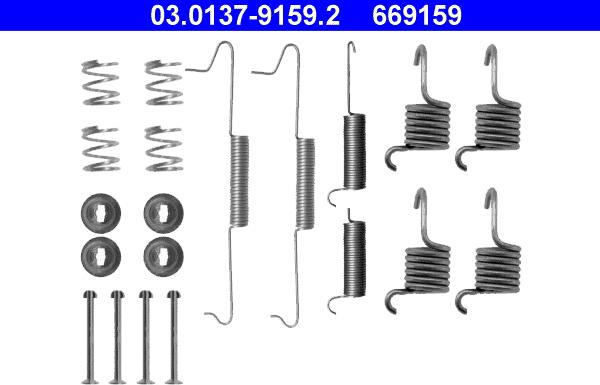 ATE 03.0137-9159.2 - Комплектующие, барабанный тормозной механизм autospares.lv