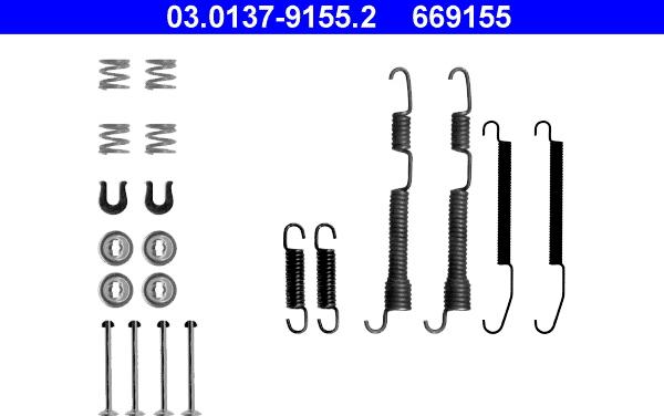 ATE 03.0137-9155.2 - Комплектующие, барабанный тормозной механизм autospares.lv