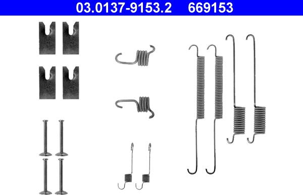 ATE 03.0137-9153.2 - Комплектующие, барабанный тормозной механизм autospares.lv