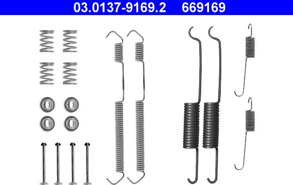 ATE 03.0137-9169.2 - Комплектующие, барабанный тормозной механизм autospares.lv