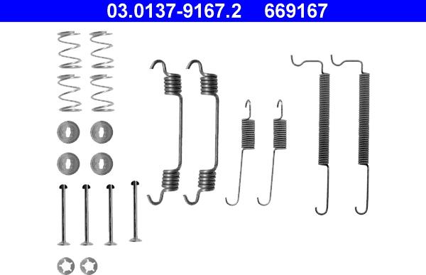 ATE 03.0137-9167.2 - Комплектующие, барабанный тормозной механизм autospares.lv