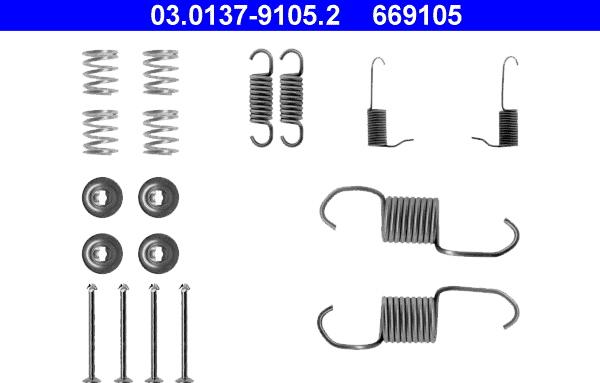 ATE 03.0137-9105.2 - Комплектующие, барабанный тормозной механизм autospares.lv