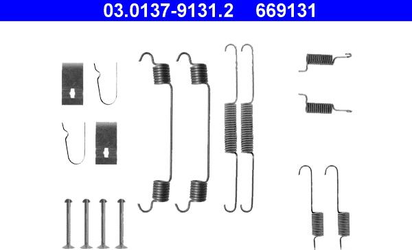 ATE 03.0137-9131.2 - Комплектующие, барабанный тормозной механизм autospares.lv