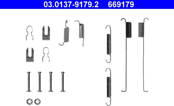 ATE 03.0137-9179.2 - Комплектующие, барабанный тормозной механизм autospares.lv