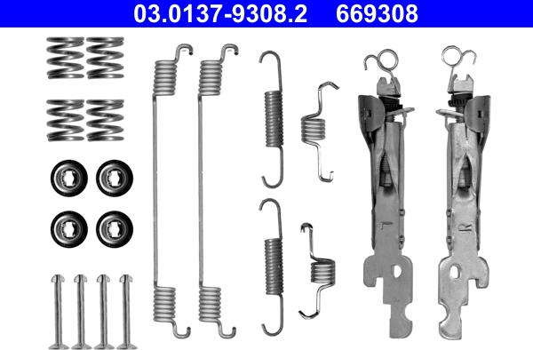 ATE 03.0137-9308.2 - Комплектующие, барабанный тормозной механизм autospares.lv