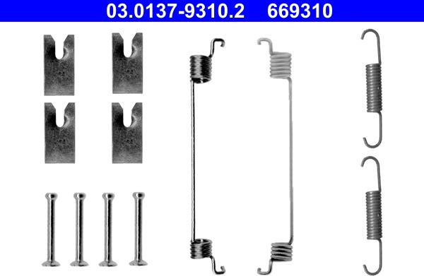 ATE 03.0137-9310.2 - Комплектующие, барабанный тормозной механизм autospares.lv