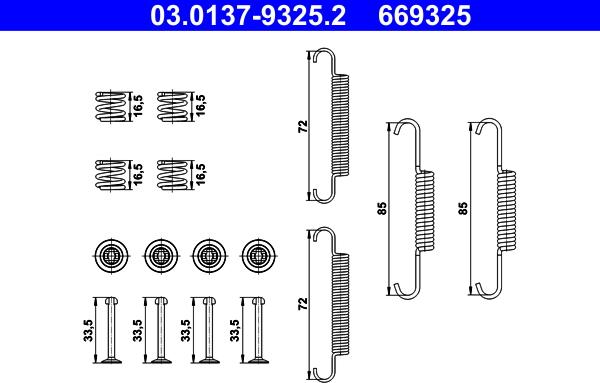 ATE 03.0137-9325.2 - Комплектующие, стояночная тормозная система autospares.lv